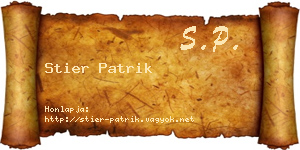 Stier Patrik névjegykártya
