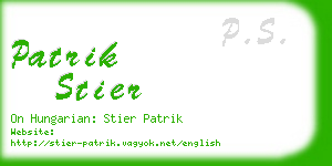 patrik stier business card